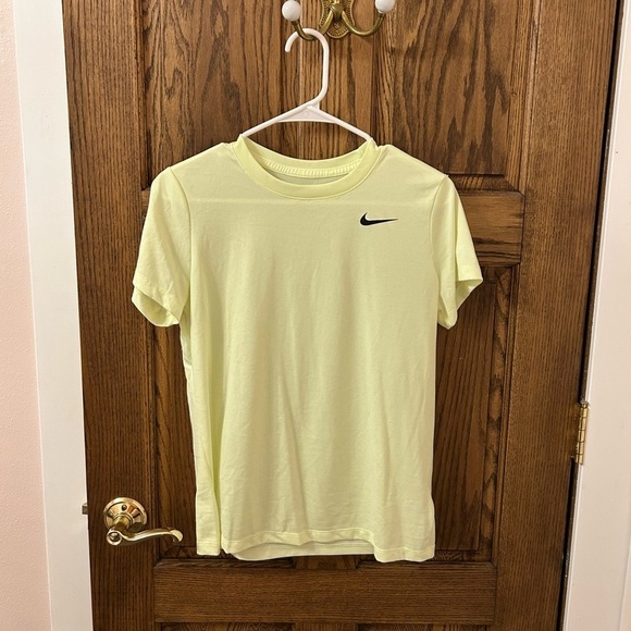 Nike Tops - Nike Dri-Fit Light Yellow Tee with Black Swoosh Medium